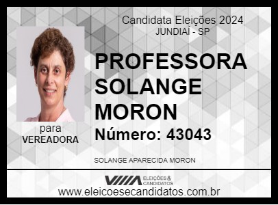 Candidato PROFESSORA SOLANGE MORON 2024 - JUNDIAÍ - Eleições