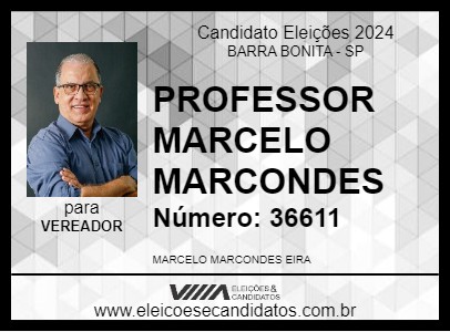 Candidato PROFESSOR MARCELO MARCONDES 2024 - BARRA BONITA - Eleições