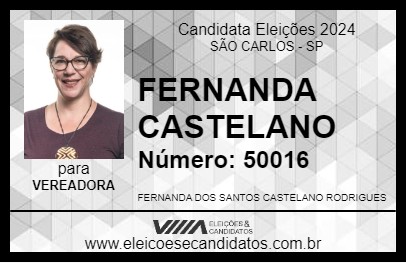 Candidato FERNANDA CASTELANO 2024 - SÃO CARLOS - Eleições