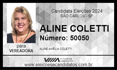 Candidato ALINE COLETTI 2024 - SÃO CARLOS - Eleições