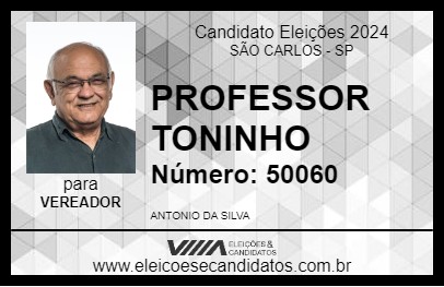 Candidato PROFESSOR TONINHO 2024 - SÃO CARLOS - Eleições