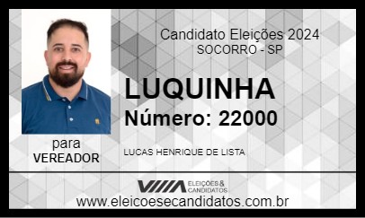 Candidato LUQUINHA 2024 - SOCORRO - Eleições