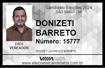 Candidato DONIZETI BARRETO 2024 - SÃO SIMÃO - Eleições