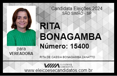 Candidato RITA BONAGAMBA 2024 - SÃO SIMÃO - Eleições