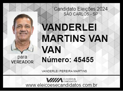 Candidato VANDERLEI MARTINS VAN VAN 2024 - SÃO CARLOS - Eleições