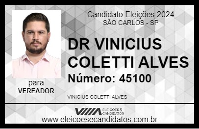 Candidato DR VINICIUS COLETTI ALVES 2024 - SÃO CARLOS - Eleições