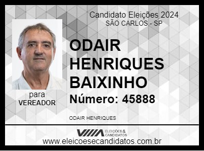 Candidato ODAIR HENRIQUES BAIXINHO 2024 - SÃO CARLOS - Eleições