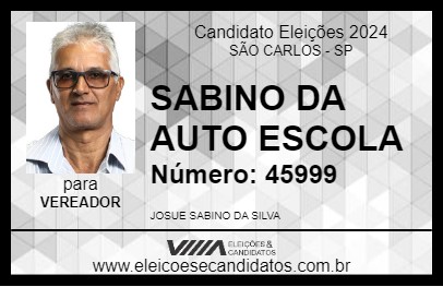 Candidato SABINO DA AUTO ESCOLA 2024 - SÃO CARLOS - Eleições