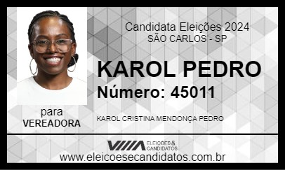 Candidato KAROL PEDRO 2024 - SÃO CARLOS - Eleições