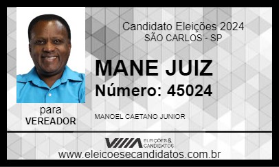 Candidato MANE JUIZ 2024 - SÃO CARLOS - Eleições