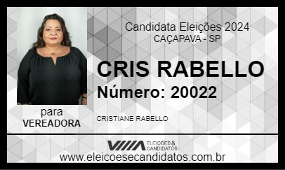 Candidato CRIS RABELLO 2024 - CAÇAPAVA - Eleições