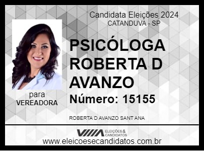 Candidato PSICÓLOGA ROBERTA D AVANZO 2024 - CATANDUVA - Eleições