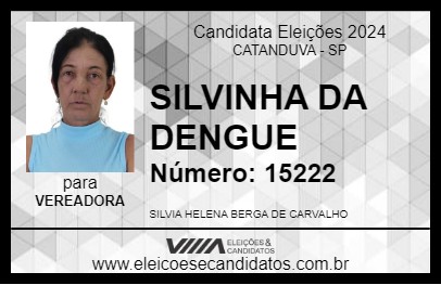 Candidato SILVINHA DA DENGUE 2024 - CATANDUVA - Eleições