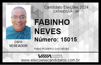 Candidato FABINHO NEVES 2024 - CATANDUVA - Eleições