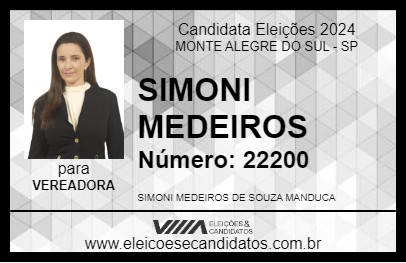 Candidato SIMONI MEDEIROS 2024 - MONTE ALEGRE DO SUL - Eleições