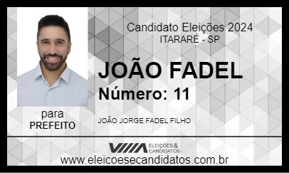 Candidato JOÃO FADEL 2024 - ITARARÉ - Eleições