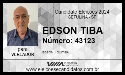 Candidato EDSON TIBA 2024 - GETULINA - Eleições