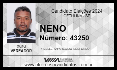 Candidato NENO 2024 - GETULINA - Eleições