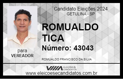 Candidato ROMUALDO TICA 2024 - GETULINA - Eleições