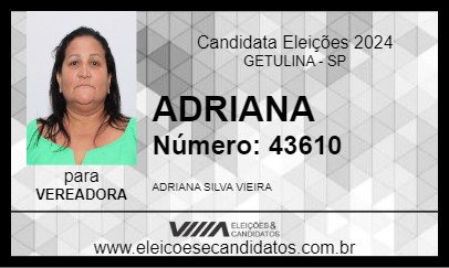 Candidato ADRIANA 2024 - GETULINA - Eleições