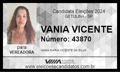 Candidato VANIA VICENTE 2024 - GETULINA - Eleições