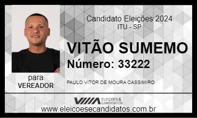 Candidato VITÃO SUMEMO 2024 - ITU - Eleições