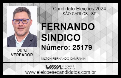 Candidato FERNANDO SINDICO 2024 - SÃO CARLOS - Eleições