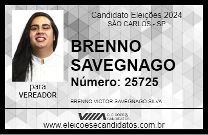 Candidato BRENNO SAVEGNAGO 2024 - SÃO CARLOS - Eleições