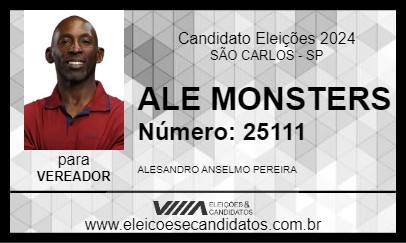 Candidato ALE MONSTERS 2024 - SÃO CARLOS - Eleições