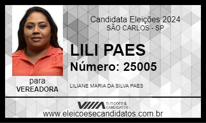 Candidato LILI PAES 2024 - SÃO CARLOS - Eleições