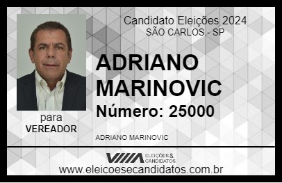 Candidato ADRIANO MARINOVIC 2024 - SÃO CARLOS - Eleições