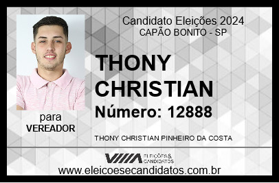 Candidato THONY CHRISTIAN 2024 - CAPÃO BONITO - Eleições