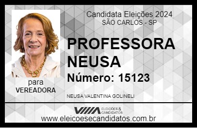 Candidato PROFESSORA NEUSA 2024 - SÃO CARLOS - Eleições