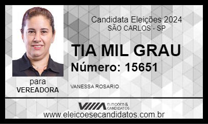 Candidato TIA MIL GRAU 2024 - SÃO CARLOS - Eleições