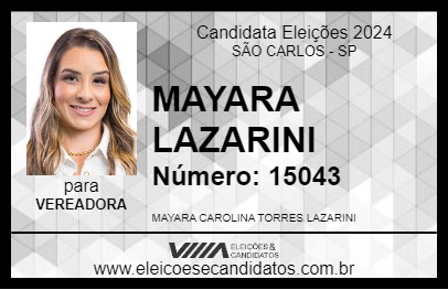 Candidato MAYARA LAZARINI 2024 - SÃO CARLOS - Eleições