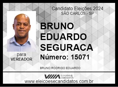 Candidato BRUNO EDUARDO SEGURANCA 2024 - SÃO CARLOS - Eleições