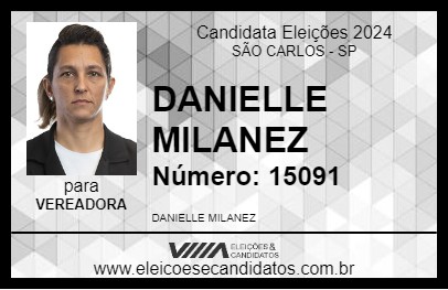 Candidato DANIELLE MILANEZ 2024 - SÃO CARLOS - Eleições