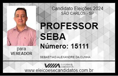 Candidato PROFESSOR SEBA 2024 - SÃO CARLOS - Eleições