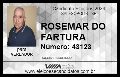 Candidato ROSEMAR DO FARTURA 2024 - SALESÓPOLIS - Eleições