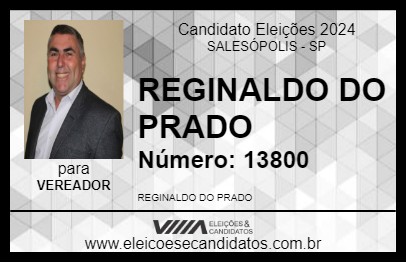 Candidato REGINALDO DO PRADO 2024 - SALESÓPOLIS - Eleições