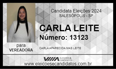 Candidato CARLA LEITE 2024 - SALESÓPOLIS - Eleições