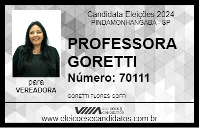 Candidato PROFESSORA GORETTI 2024 - PINDAMONHANGABA - Eleições