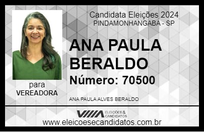 Candidato ANA PAULA BERALDO 2024 - PINDAMONHANGABA - Eleições