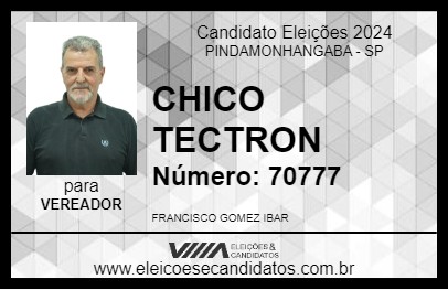 Candidato CHICO TECTRON 2024 - PINDAMONHANGABA - Eleições