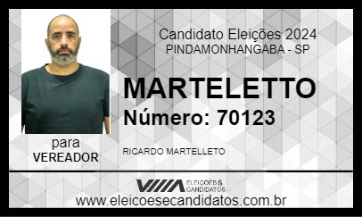 Candidato MARTELETTO 2024 - PINDAMONHANGABA - Eleições