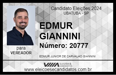 Candidato EDMUR GIANNINI 2024 - UBATUBA - Eleições