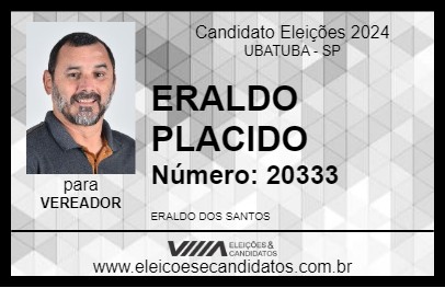 Candidato ERALDO PLACIDO 2024 - UBATUBA - Eleições