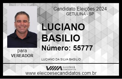 Candidato LUCIANO BASILIO 2024 - GETULINA - Eleições