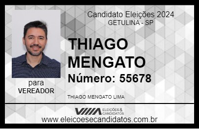 Candidato THIAGO MENGATO 2024 - GETULINA - Eleições