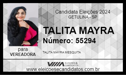 Candidato TALITA MAYRA 2024 - GETULINA - Eleições